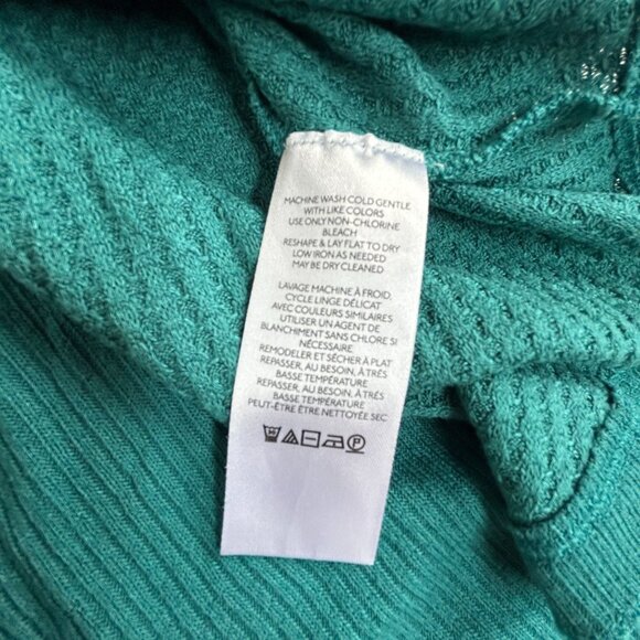 Free People Womens Teal Waffle Knit Leo Henley Top XS Long Sleeve Oversized - Picture 4 of 8